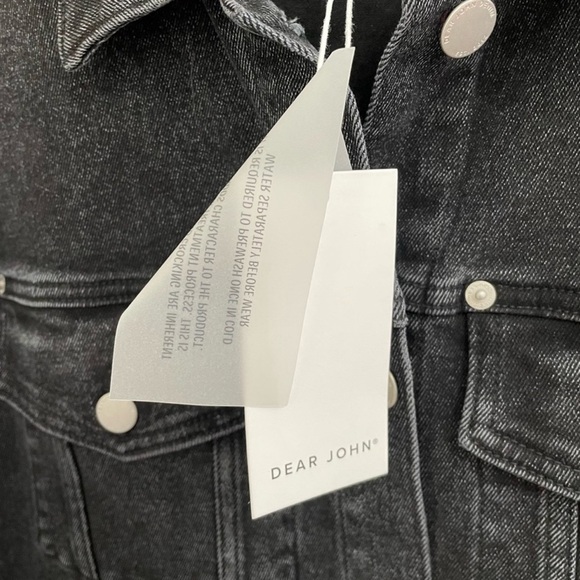 Dear John NWT Jules Washed Down Black Denim Jacket - Picture 3 of 7